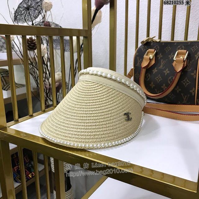 Chanel女士帽子 香奈兒春夏系列空頂編織草帽 Chanel遮陽帽  mm1018